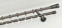 Gardinenstange GARDINIA "Chicago", grau (titanfarben), L:160cm &Oslash;:20mm, Metall,