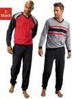 Pyjama LE JOGGER, Herren, Gr. 48/50 (M), schwarz (rot, schwarz, grau, schwarz),