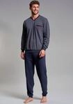 Pyjama G&Ouml;TZBURG "Manhattan", Herren, Gr. 54 (XL), blau (navy), Single Jersey,