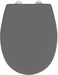 WC-Sitz WENKO "Vorno Neo", grau, B:37cm L:46cm, Duroplast, Edelstahl, WC-Sitze,