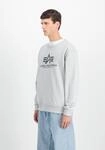 Sweatshirt ALPHA INDUSTRIES "Basic Sweater", Herren, Gr. S, grau (pastel grau),