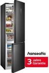 HANSEATIC K&uuml;hl-/Gefrierkombination, Energieeffizienz: A, schwarz (schwarz,