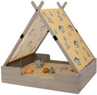 Sandkasten MUDDY BUDDY "Dino Lover", grau (warmgrau), Sandk&auml;sten, Kinder, B/H/L: