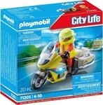 Konstruktions-Spielset PLAYMOBIL "Notarzt-Motorrad mit Blinklicht (71205), My City