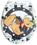 WC-Sitz ADOB "Comic", schwarz (schwarz, wei&szlig;), B:37cm H:5cm L:45cm, Duroplast,