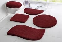 Badematte OTTO HOME "Merida, Badvorleger, Badezimmer Teppich" Gr. 80, rot (bordeaux),