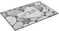 Fu&szlig;matte "Pebble Stones" Gr. 15, grau, B:50cm H:7mm L:75cm, Kunstfaser, WASH+DRY BY