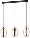 EGLO H&auml;ngeleuchte "BASILDON Pendellampe, E27, Stahl, Holz, Vintage, Esstischlampe,