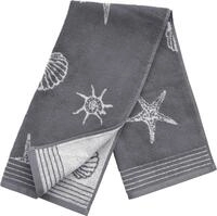 Badetuch DYCKHOFF "Seashell", grau, B:70cm L:140cm, Walkfrottee, Obermaterial: 100%