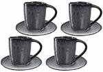 Espressotasse LEONARDO "Espressotassen Matera 8er Set", grau (anthrazit), B:2cm