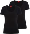 T-Shirt HUGO "T-Shirt T-Shirt RN 2er Pack", Damen, Gr. XS, schwarz, Obermaterial: 95%