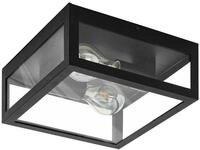 EGLO Deckenleuchte "AMEZOLA Deckenlampe, Stahl und Glas, E27, IP44, Badezimmerlampe,