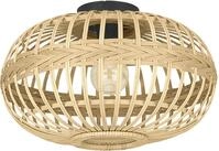 EGLO Deckenleuchte "AMSFIELD Deckenlampe, Stahl und Holz, E27, Wohnzimmerlampe,