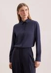 Hemdbluse SEIDENSTICKER, Damen, Gr. 4XL (48), blau (dunkelblau), 100% Viskose,