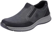 Slipper RIEKER, Herren, Gr. 41, grau (grau, kombiniert), Synthetik, Schuhe Slipper,