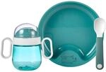 Kindergeschirr-Set MEPAL "Babygeschirr Mio 3er Set", blau (deep turquoise),