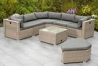 Gartenlounge-Set MERXX "Rivello", beige, B:225cm H:63cm T:225cm, Kunststoff, Stahl,