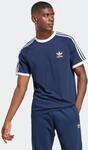 T-Shirt ADIDAS ORIGINALS "3-STRIPES TEE", Herren, Gr. XS, blau (night indigo),