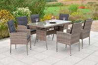 Garten-Essgruppe MERXX "Menorca", braun (mudbraun, natur, natur), Polyester,