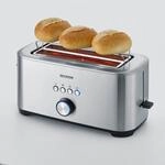 SEVERIN Toaster "AT 2621", silber (geb&uuml;rstet, silber), B:19cm H:19,5cm T:42cm,