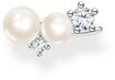 Paar Ohrhaken THOMAS SABO "Ear Climber Perlen mit Steinen", silber (silberfarben,