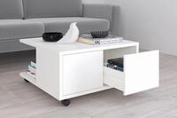 Couchtisch FMD "Twin", wei&szlig; (wei&szlig; perl), B:70cm H:36cm T:70cm, Tische, Couchtisch,