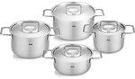 Topf-Set FISSLER "Fissler Pure Collection", silber (silberfarben), T&ouml;pfe, Topf-Set,