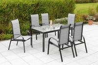 Garten-Essgruppe MERXX "Marini", grau, B:57cm H:110cm T:73cm, Aluminium, Polyester,