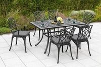 Garten-Essgruppe MERXX "Rhodos", grau (graphit), Aluminium, Sitzm&ouml;bel-Sets,