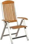 Gartenstuhl MERXX "Keros", braun (hellbraun), B:60cm H:115cm T:69cm, Edelstahl,