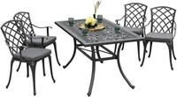 Garten-Essgruppe MERXX "Rhodos", grau (grafit, grafit, grafit), Polyester, Aluminium,