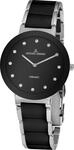 Keramikuhr JACQUES LEMANS "Monaco", schwarz (schwarz, silberfarben), Armbanduhren,