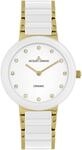 Keramikuhr JACQUES LEMANS "Monaco", gold (wei&szlig;, goldfarben), Armbanduhren, Damen,