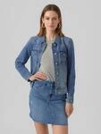 Jeansjacke VERO MODA "VMZORICA LS DENIM JACKET MIX NOOS", Damen, Gr. M, blau (medium