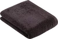 Badetuch VOSSEN "Vegan Life", grau (anthrazit), B:67cm L:140cm, Webfrottier,