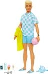 Anziehpuppe BARBIE "Blonde Ken-Puppe mit Badehose und Strand-Accessoires", bunt,