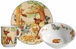 Kindergeschirr-Set RITZENHOFF & BREKER "Kindergeschirr Waldtiere 3er Set bunt", bunt,