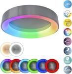 N&Auml;VE LED Deckenleuchte "Multo", silber (silberfarben), 1, &Oslash; 46,5cm H: 8cm, 1 Stk.,