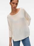 3/4 Arm-Pullover VERO MODA "VMNORA 3/4 BOATNECK BLOUSE NOOS", Damen, Gr. XS, wei&szlig;