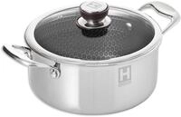 Kochtopf HENSSLERS, silber, B:34,5cm H:17cm L:26cm &Oslash;:24cm, T&ouml;pfe, Kochtopf, &Oslash; 24
