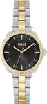 Quarzuhr BOSS "SAGE", gold (silberfarben, goldfarben, schwarz), Armbanduhren, Damen,
