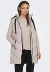 Steppweste JDY "JDYSKYLAR LIFE HOOD WAISTCOAT OTW NOOS", Damen, Gr. XS, grau (chateau
