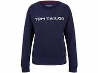 TOM TAILOR Damen Loungewear Sweatshirt, blau, Print, Gr. 34