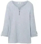 TOM TAILOR Damen Langarmshirt mit Bio-Baumwolle, blau, Gestreift, Gr. XL