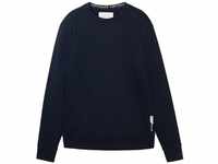 TOM TAILOR Herren Basic Sweatshirt, blau, Uni, Gr. XL