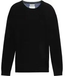 TOM TAILOR Herren Strickpullover aus Baumwolle, schwarz, Uni, Gr. XXL