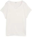 TOM TAILOR Damen T-Shirt aus Materialmix, wei&szlig;, Uni, Gr. XL