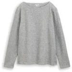 TOM TAILOR Damen Soft-Touch Sweatshirt mit Knopf-Details, grau, Meliert, Gr. XXL
