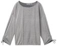 TOM TAILOR DENIM Damen Loose Fit Langarmshirt mit Raff&auml;rmeln, blau, Gestreift, Gr.