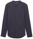 TOM TAILOR DENIM Herren Basic Fit Hemd mit Stehkragen, blau, Gemustert, Gr. XXL